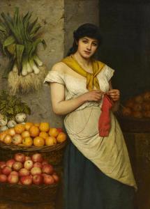 BACCANI Attilio 1844-1889,Italian woman selling fruit,1859,Van Ham DE 2016-11-18