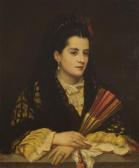 BACCANI Attilio 1844-1889,Portrait of a Lady with Fan,1859,Hindman US 2010-05-15