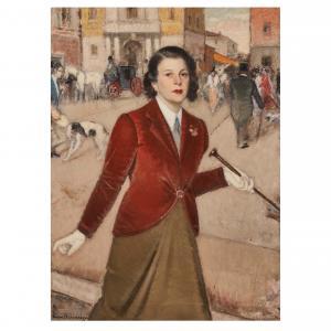 BACCARINI Lino 1893-1973,GENTILDONNA IN GIACCHETTA ROSSA,Pandolfini IT 2023-10-10