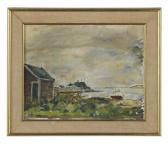 BACCHELLI Mario 1893-1951,Boat Houses,1914,New Orleans Auction US 2016-08-27