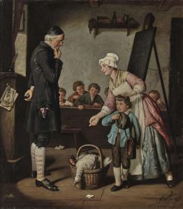 BACH Alois 1809-1893,Eine kleine Gabe Eine Mutter überbringt dem Lehrer,1874,Neumeister 2022-12-07