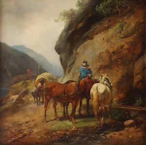 BACH Alois 1809-1893,Pferdetränke im Gebirge,Von Zengen DE 2021-09-10
