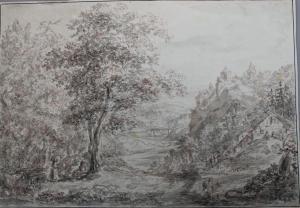 BACH Carl Daniel 1756-1829,Paysage boise et escarpé au cours d'eau,Eric Caudron FR 2022-02-25