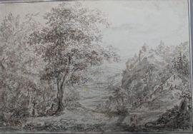 BACH Carl Daniel 1756-1829,Paysage boise et escarpé au cours d'eau,Eric Caudron FR 2021-12-16