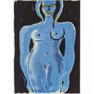 BACH Elvira 1951,Frauenakt in Blau,1993,Neumeister DE 2024-03-20