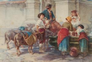 BACH Guido 1828-1905,FIGURES BY THE WELL,1890,Ross's Auctioneers and values IE 2023-11-08
