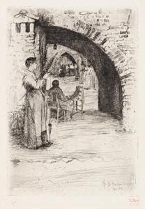 BACHER Otto Henry 1856-1909,Retaie (Venice),1881,Swann Galleries US 2021-03-04