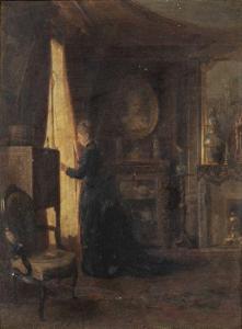 BACHEREAU REVERCHON Victor 1842-1870,Femme dans un intérieur,Cornette de Saint Cyr FR 2019-05-28