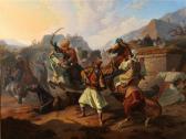 BACHMANN HOHMANN B 1850,Fighting between Serbs and Turks,Palais Dorotheum AT 2015-10-22