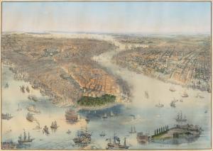 BACHMANN John 1850-1884,Bird's eye view of New-York & Brooklyn,Palais Dorotheum AT 2022-04-14