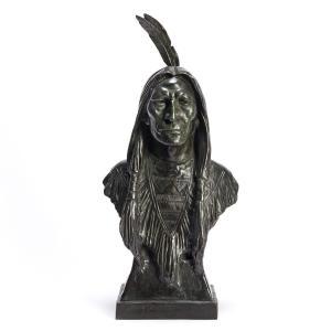BACHMANN Max 1862-1921,Bust of an American Indian,1905,Swann Galleries US 2023-09-21