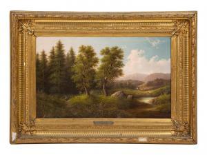BACHMANN Minna 1860-1887,Landscape with Traveler,Hindman US 2023-02-21