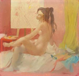 BACHMANN Otto 1851,Nude in the studio,1954,Galerie Koller CH 2018-06-26