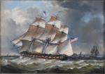 BACK Robert Trenaman 1922-2004,CLIPPER SHIP OFF THE COAST,1981,Potomack US 2024-02-13