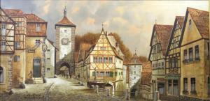 BACKHAUS Arno 1952,A Continental town,Batemans Auctioneers & Valuers GB 2018-02-03