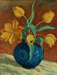 BACKHAUSEN Aage 1908-1966,Yellow tulips in vase,Bruun Rasmussen DK 2018-01-16