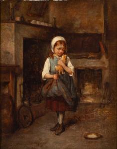 BACON Henry 1839-1912,Girl with Cat,1866,William Doyle US 2024-04-10