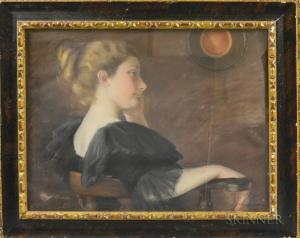 BACON JULIA 1861-1901,Profile of Young Woman in Black,1898,Skinner US 2017-11-17