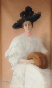 BACON JULIA 1861-1901,Woman with Muff,Simpson Galleries US 2014-09-28