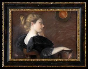BACON JULIA 1861-1901,YOUNG WOMAN IN BLACK,1891,Stair Galleries US 2007-04-21