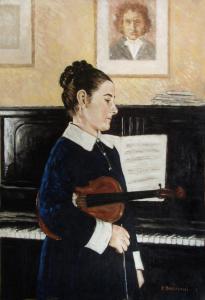BADALASSI Piero 1915-1991,Figura di giovane violinista,Saletta d'arte Viviani IT 2019-03-02
