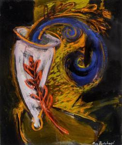 BADENHORST Philip 1957,Abstract Flower In White Vase,5th Avenue Auctioneers ZA 2023-05-08