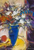 BADENHORST PHILLIP 1957,Flowers in a Blue Vase,Strauss Co. ZA 2022-04-25