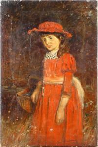 BADENOCH Jnr. Tom, 1800-1900,Young girl in red dress,1888,Bonhams GB 2011-12-07