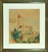 BADER Ernst 1800-1900,Burg Möckmühl bei Heilbronn im Spätsommer,Allgauer DE 2013-01-12