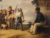 BADIN C 1800-1900,Troupe d'enfants au drapeau français,Ruellan FR 2017-04-08