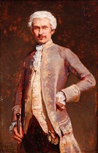 BADIN Jean Jules 1843-1880,Portrait d'homme en costume du XVIIIe siècle,1892,Brissoneau 2022-12-16