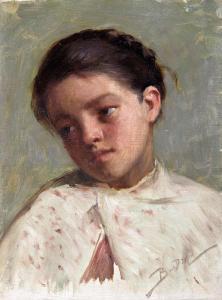 BADITZ Otto 1849-1936,Portrait of a girl,Nagyhazi galeria HU 2015-05-27