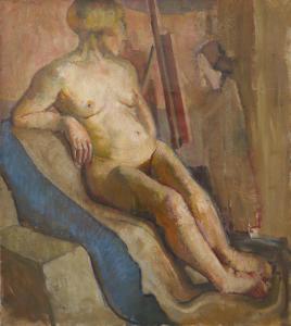 BADURA Faye Swengel 1904-1991,Seated Female Nude Model Posing in a Life Painting,Freeman 2023-12-05