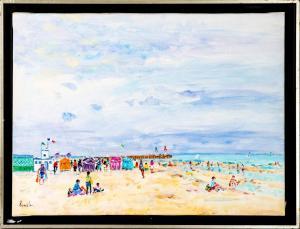 BAECHLER Christian 1947,La plage de Trouville,Cannes encheres, Appay-Debussy FR 2023-12-15
