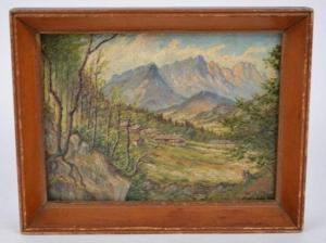 BAER Fritz 1850-1919,Landscape - German Mountain Village,1948,Hood Bill & Sons US 2020-02-18
