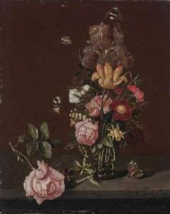 BAERS Johannes,Blumenstillleben mit Hummeln, Fliege und Schmetter,1654,Neumeister 2018-12-05