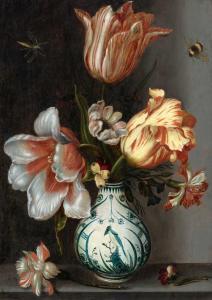 BAERS Johannes 1624-1641,Still life of flowers with tulips and bee.,Galerie Koller CH 2019-03-29