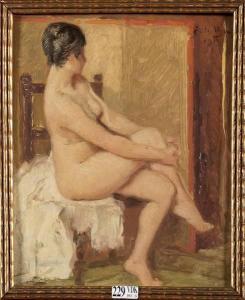 BAES Emile 1879-1954,Femme nue sur une chaise,1913,VanDerKindere BE 2012-12-04