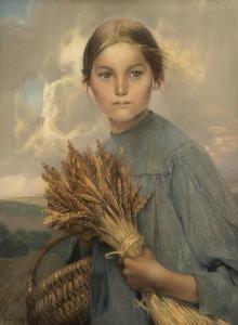 BAES Firmin 1874-1945,Jeune fille à la gerbe de blé,1917,Piguet CH 2023-03-15