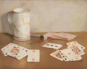 BAES Firmin 1874-1945,Le jeu de cartes,Horta BE 2024-04-22