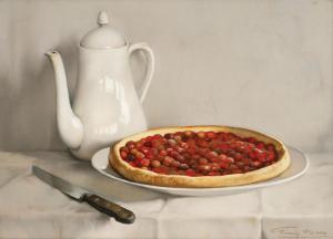 BAES Firmin 1874-1945,Still-life with coffee pot, cherry pie and knife,Palais Dorotheum 2024-03-28