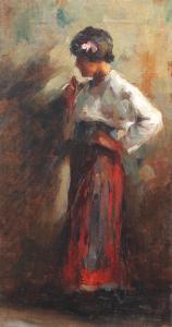 BAESU Aurel 1897-1928,Ţărăncuţă cu floare în păr,Artmark RO 2014-05-15