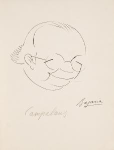 BAGARIA Luis 1882-1940,4 caricaturas y dos dibujos,1920-30,Duran Subastas ES 2022-10-25