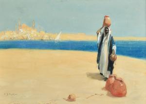BAGDATOPOULOS William Spencer 1888-1965,North African figure carrying vessels with a,John Nicholson 2024-01-30