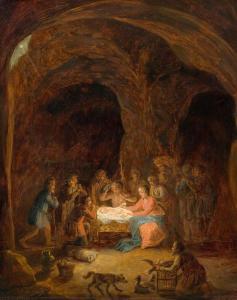 BAGER Johann Daniel 1734-1815,Adoration of the shepherds in a cave,1777,Galerie Koller CH 2018-03-23