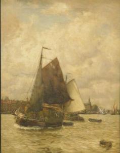 BAGGE SCOTT Robert 1849-1925,Hay Barge going about Dordrecht,Golding Young & Co. GB 2021-02-24