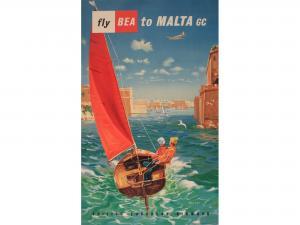 BAGLEY Laurence 1922-1983,Bagley (Laurence 1922-1983) Fly BEA to Malta,1957,Onslows GB 2017-07-07
