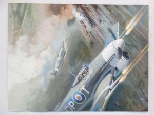 BAGLEY Laurence 1922-1983,RAF Typhoons strafing a German train,1960,Dickins GB 2017-12-01