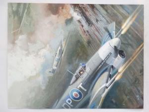 BAGLEY Laurence 1922-1983,RAF Typhoons strafing a German train,1960,Dickins GB 2017-11-03