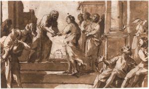 BAGLIONE Giovanni,Heimsuchung Mariä. Verso: Der Tod des hl. Joseph D,Galerie Bassenge 2020-11-25